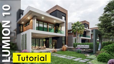 Lumion 10 Realistic Render Tutorial 21 Modern House Youtube
