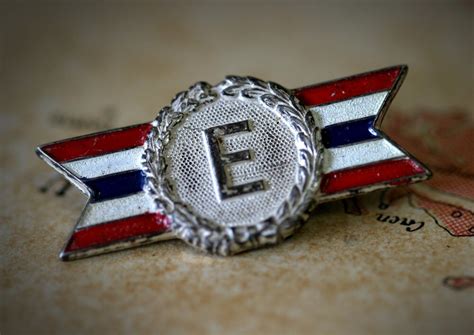 Vintage Letter E Pin Army Navy Sterling Silver E Award