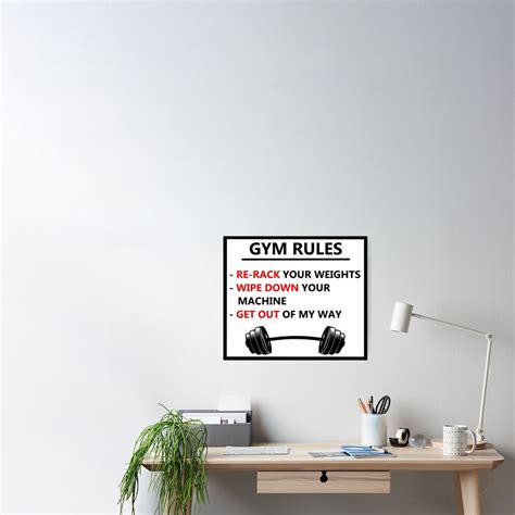 Gym Rules Poster For Sale By Maxjart Redbubble