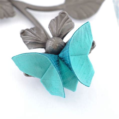 Lily Silk Origami Butterfly Hair Clip Tiffany Blue And Soft