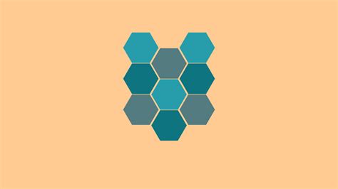 White And Blue Wall Decor Hexagon Material Style Minimalism Hd