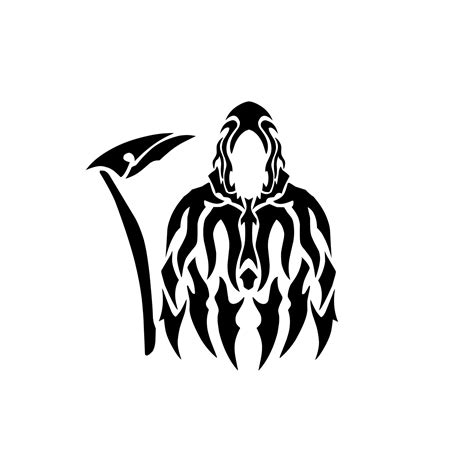 Vector Tribal Grim Reaper Tattoo Art 14298277 Vector Art At Vecteezy