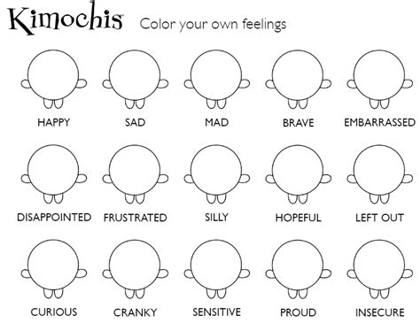 Kimochi Feelings Worksheets Sketch Coloring Page