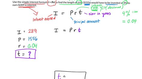 How to use the simple interest formula gr 9 academic - YouTube