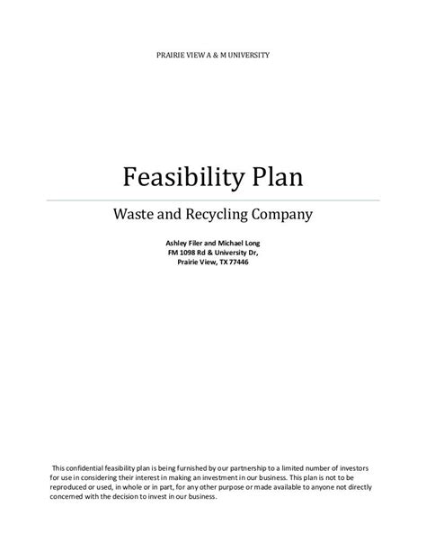 Feasibility Plan Template