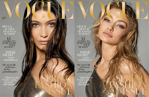 Gigi And Bella Hadid Vogue Uk March 2018 Covers