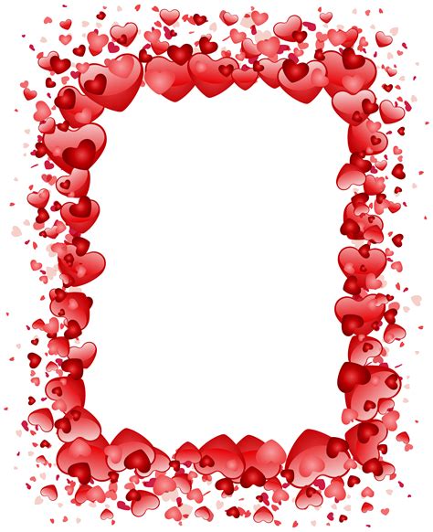 Valentines Day Hearts Border Transparent Png Clip Art Image
