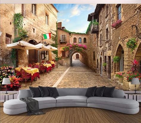 Custom Mural Photo 3d Wallpaper Alley Street View Picture Decoration