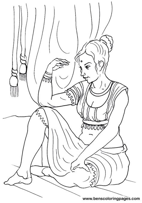 Indian girl free coloring book