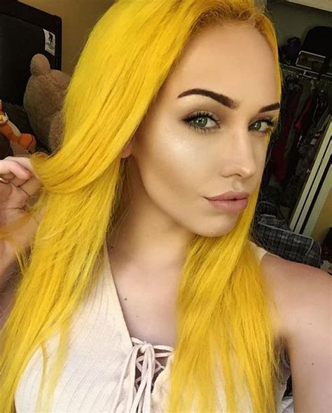 Yellow Straight Lace Front Wigs For Women Yellow Hair Color Hair Inspo Color Beautiful Hair