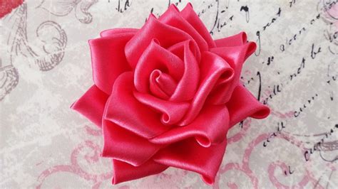 DIY Satin Ribbon Rose Satin Ribbon Flower Tutorial How To Kanzashi