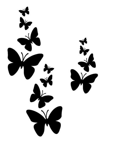 Detailed Butterfly Stencil In Flight Clipart Best
