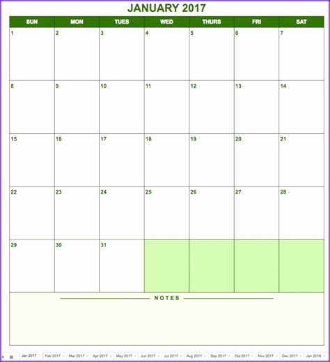 9 Monthly Calendar Template Excel 2018 Excel Templates