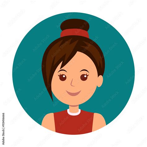 avatar girls icon vector woman icon illustration portrait of a female in a cartoon style in a
