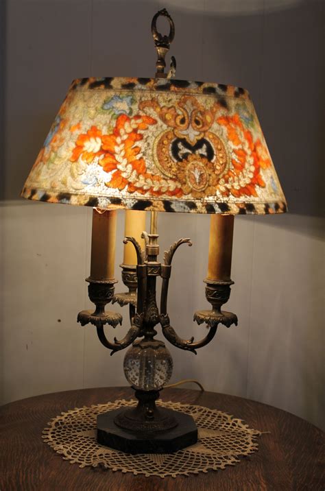 Bargain John's Antiques | Antique Pairpoint Reverse Painted Lamp Directorie Shade - Bargain John 