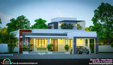 Modern Flat Roof Style Kerala House Design Flat Roof House Designs