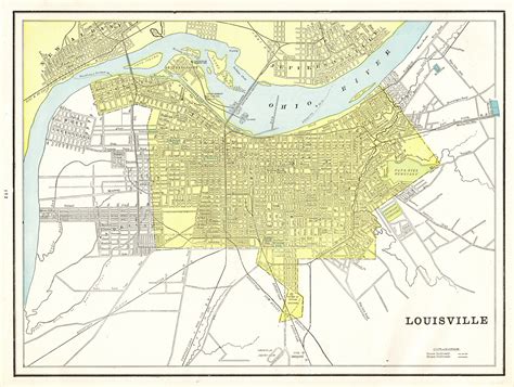1896 Antique Louisville City Map Of Louisville Kentucky Street Etsy