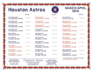 Save money on astros j.r. Printable 2019 Houston Astros Schedule