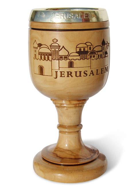 Large Olive Wood Communion Cup The Jerusalem T Shop