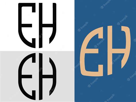 Paquete De Diseños De Logotipo Eh De Letras Iniciales Creativas
