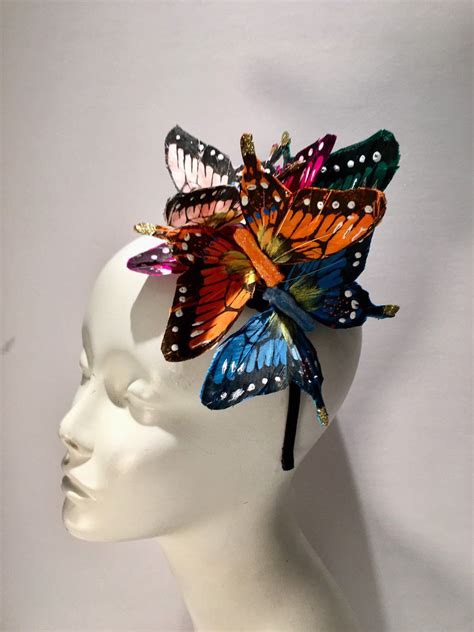 Butterfly Fascinator Tea Party Wedding Hat Monarch Headband Etsy