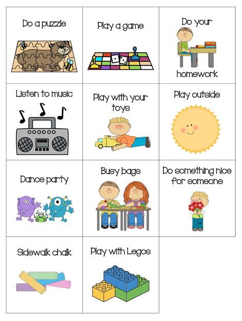 Ourhomecreations 23 Kid Activity Ideas With Free Printable Cards