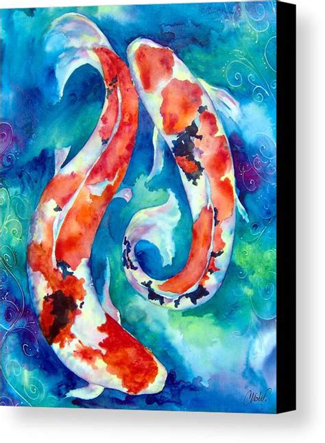 Two Koi Fish Canvas Print Canvas Art By Christy Freeman