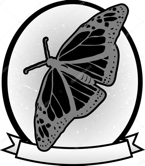 Illustrated Gray Scale Monarch Butterfly — Stock Vector © Mheldvector