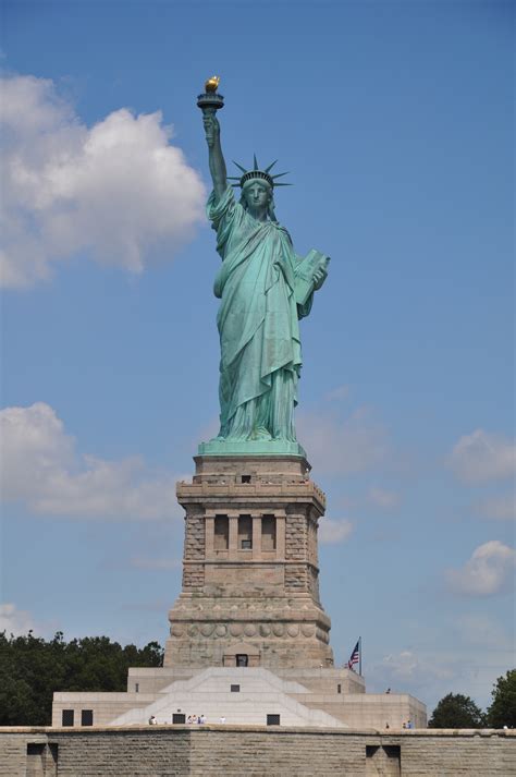 Gambar Langit New York Manhattan Monumen Patung Liberty Menara