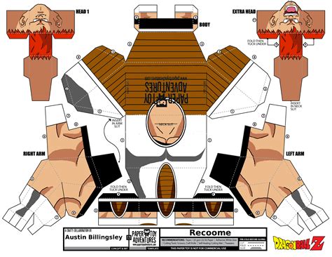 Recoome Template Dragon Ball Z Paper Toys