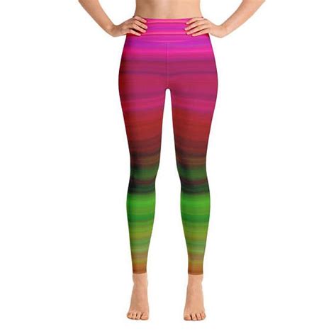 Colorful Yoga Pants Yoga Clothes Striped Yoga Pants Etsy Funky