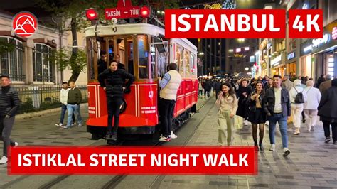 Istanbul 2023 Istiklal Street Walking Tour 4k 60fps Taksim Square