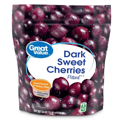 Great Value Dark Sweet Cherries Frozen Pitted Frozen 16 Oz