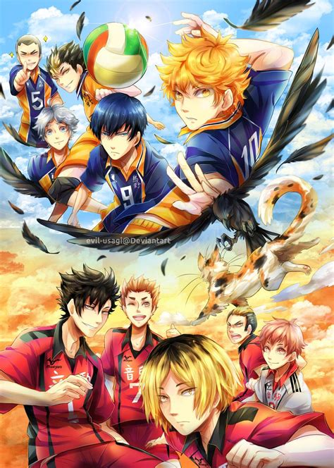 Haikyuu Karasuno Team And Nekoma Team