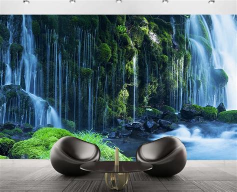 New Custom 3d Beautiful Landscape Mural Landscape Mountain Waterfall