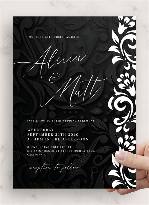 Free Printable Black And White Wedding Invitations Printable Templates