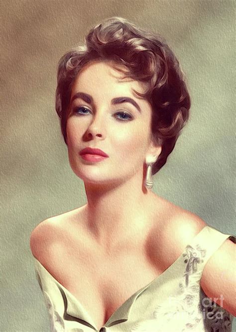 Hollywood starlet and glamourous icon, elizabeth taylor, was the proud mother of four children, among them her birth daughter, elizabeth liza todd. Elizabeth Taylor, Vintage Actress Painting by John Springfield