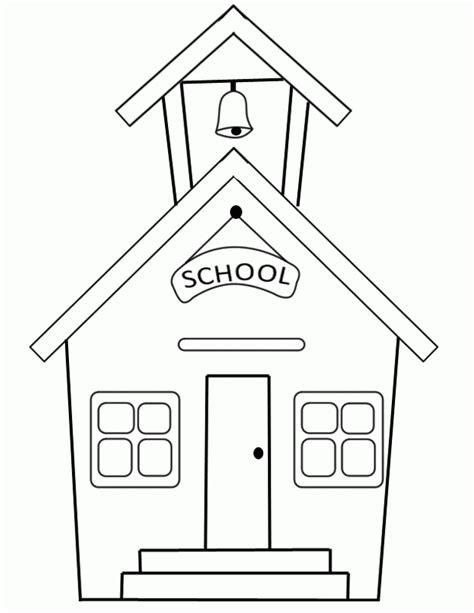 School House Coloring Page Coloring Home