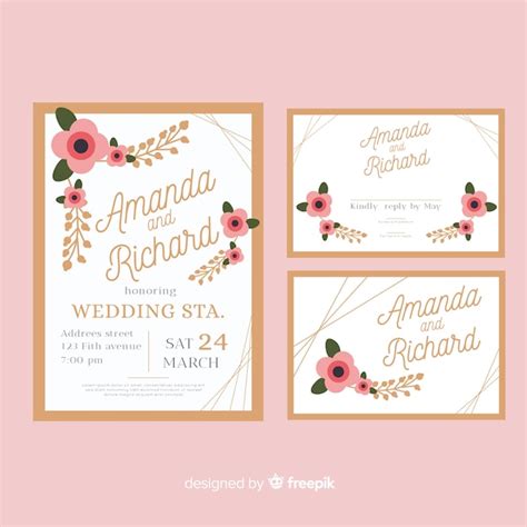 Free Vector Wedding Stationery Template Collection