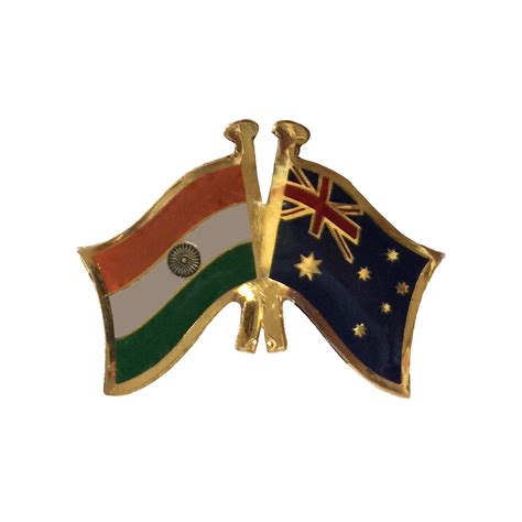 India And Australia Cross Flags Lapel Pin The Flag Corp