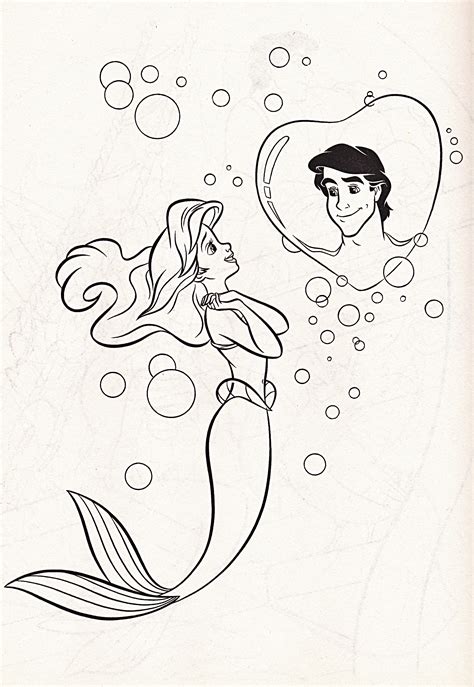 ariel and eric coloring coloring pages