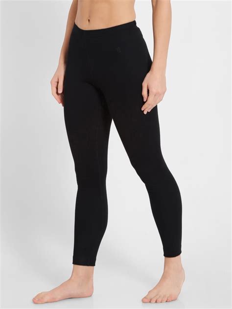 Buy Black Thermal Leggings With Concealed Elastic Waistband For Women