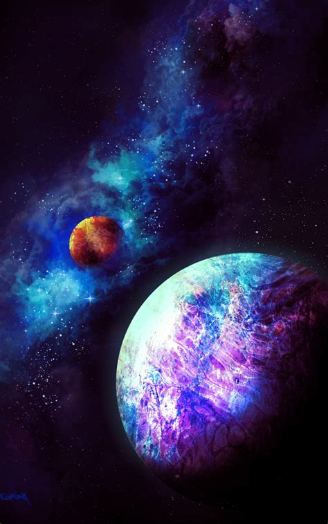 Download Planets Nebula Clouds Galaxy Wallpaper 800x1280 Samsung