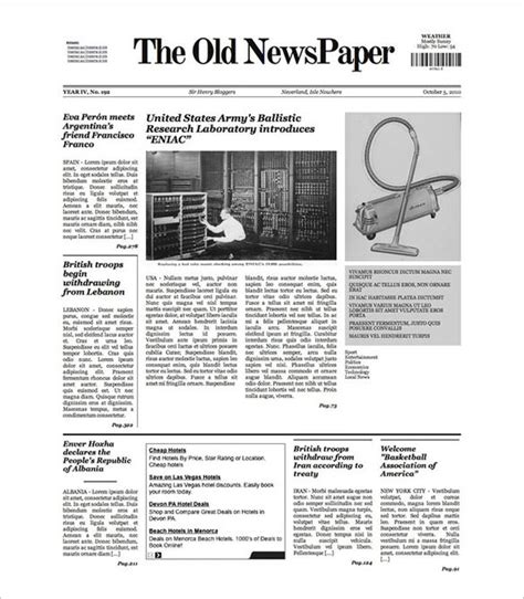 Free 9 Sample Old Newspaper Templates In Pdf Psd Ms Word
