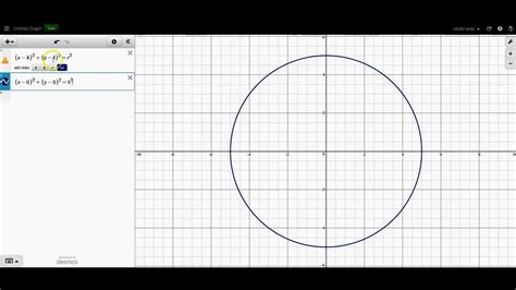 Circles Equation Of A Circle Desmos Youtube