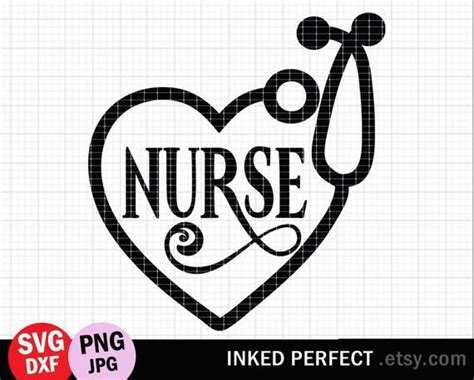 Nurse Heart With Stethoscope On It And The Word Nurse In The Middle