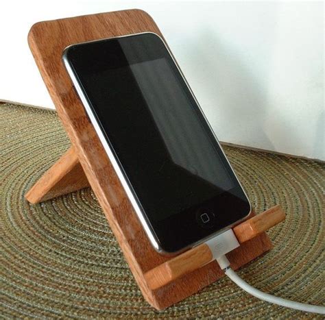 Iphone Ipod Touch Smart Phone Hand Crafted Wooden Holder Stand Oak