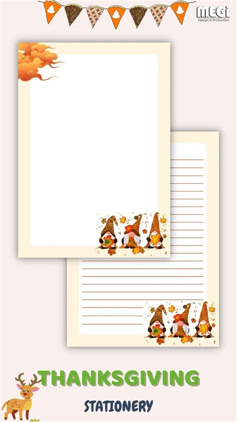 Printable Thanksgiving Stationery Fall Pattern Stationery Letter