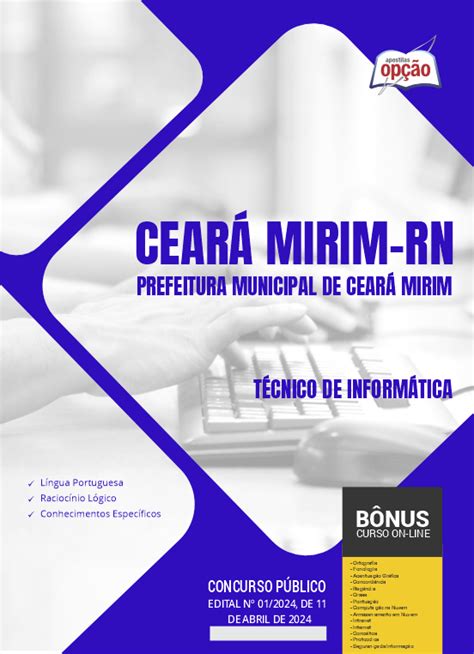 Apostila Prefeitura de Ceará Mirim RN 2024 Técnico de Informática