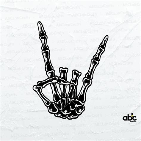 Skeleton Rock Hand Svg Skeleton Hand Svg Hand Sign Silhouett Etsy My